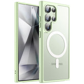 JETech Magnetic Case for Samsung Galaxy S24 Ultra 5G, Compatible with MagSafe, Translucent Matte Back Shockproof Phone Cover (Titanium Green)